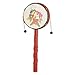 Babies Red Dragon Carved Handle Rattle Drum Chinese Traditional Toy