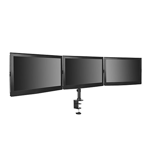 VonHaus Komplett Einstellbarer Dreiarmiger LED LCD Schreibtischhalterung Halterung Ständer fuer 13-27“ Bildschirme mit ±45° Kippwinkel & ±180° Drehwinkel Hoehenanpassung-kostenlose 5-Jahres- Garantie - 3