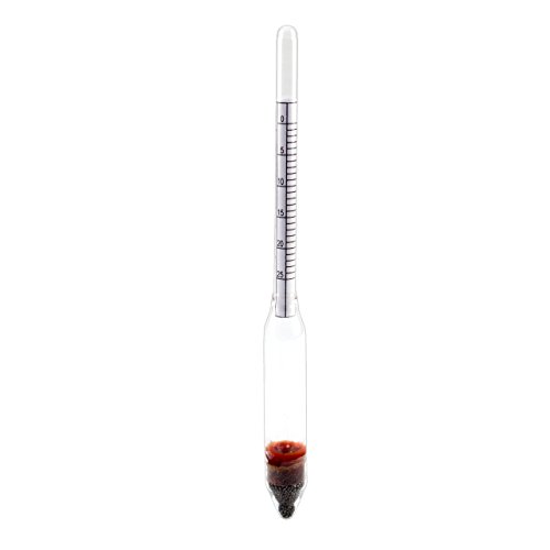 Lakeprüfer – Lakeprober – Pökelmesser – Salzlake – Salzwaage – Pökeln – Aräometer Glas 18 cm und Uni Thermometer Kunststoff weiß Set - 2