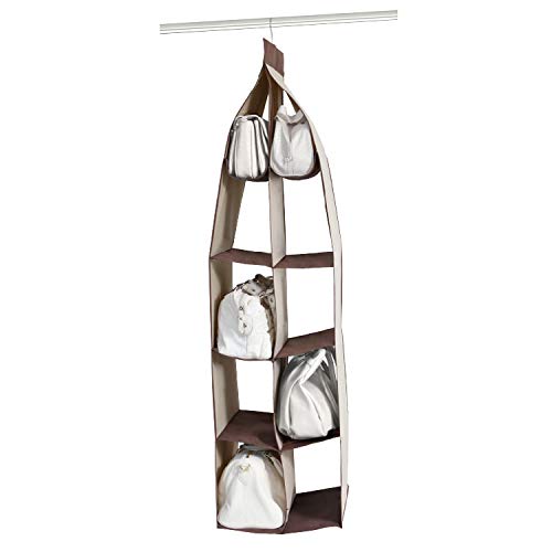 Organizer da Appendere nell'Armadio, per Vestiti, Giocattoli dei Bambini, Borsetta, Antipolvere, salvaspazio, per Uso Domestico 5-Tier Brown