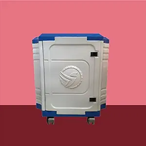 Urban Choice Moduled Plastic Inverter Trolley with Door Facility & 5 Wheels for Battery,UPS BlueWhite