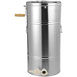 Zerone Extracteur de Miel, Extracteur de Miel Manuel en Acier Inoxydable à 2 Cadres Séparateur de Miel Manivelle Apiaire Centrifugeuse pour Apiculture, Diamètre 45cm (2 Cadres)