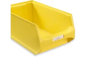 aidB Lagerbox-Etiketten, 200 Stück, Gelb, Papier, 71,5x20 mm, für Sichtlagerbox Größe 4/Sichtlagerbox Größe 4 mit Griffstange, 350x200x150 mm