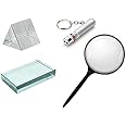 ERH India Science Experiment DIY Kits 50 X 50 X 50 mm Glass Prism, Glass Slab, Laser Light and 4 Inch Magnifier Glass for DIY Projects