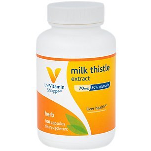 Vitamin Shoppe Milk Thistle Extract 70g - 100 Capsules