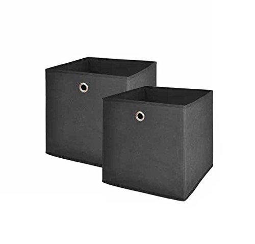 2er Set Faltbox - Aufbewahrungsbox in anthrazit, Maße: B/H/T ca. 24/24/24 cm