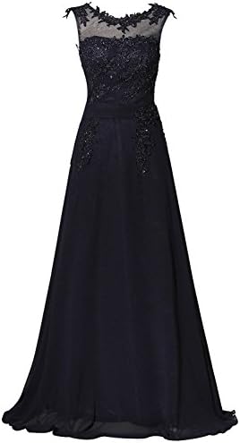 HotGirls Women's Strapless Floor Length Appliques Bridesmaid Formal Chiffon Evening Gowns (UK6, Black)