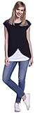 Happy Mama. Damen Umstandsmoden Top Stillshirt Lagendesign Wickeln-Schicht. 448p - 6