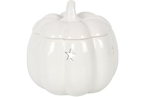 SJ TRADERS Pumpkin Wax Melt Burners, Essential Fragrance Oil and Wax Burner for Halloween Decorations, Aromatherapy Wax Melt Warmer for Home Decor, Office, Bedroom (White)