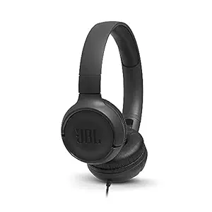 JBL Tune 500 by Harman Powerful Bass On-Ear Headphones with Mic (Black)