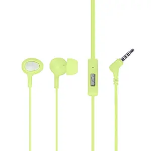 MINISO Pea Earphone with Mic, in-Ear Headphones Comfortable Earbuds Cute Earphones for Mobile Smartphones Apple Xiaomi Realme Oppo Samsung for Mobile Smartphones - Green, White