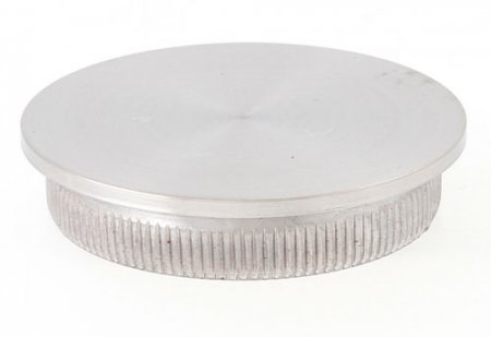 Edelstahl Einschlagkappe flach massiv für Rohr 42,4 x 2,0 mm - V2A