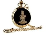 QRH CRESTED Taschenuhr 24 Karat Gold beschichtet Armee Armbanduhr Luxus Geschenk in Fall Queens Royal Hussars