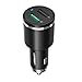 Price comparison product image UGREEN USB Car Charger, Aluminum QC 3.0 30W Quick Charge and 5V/2.4A Dual USB Fast Phone Charger Compatible for iPad, iPhone, Smartphone, Dash Cam, GPS, Nintendo Switch, GoPro-Black