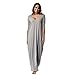 Produktbild Longra Damen Oversize Langarm Pullikleid Langes Shirt Kleider Top Tunika Damen Maxi Lange kleider Frauen Langarm Tasche Casual Loose T-Shirt Kleid (2XL, Gray)