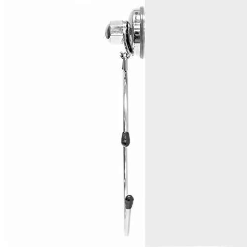 Relaxdays Handtuchring H x B x T: ca. 21,5 x 15,5 x 4 cm selbstklebender Handtuchhalter Hochglanz versilbert runder Wandhandtuchhalter Befestigung ohne Bohren Handtuch Ring für Bad oder Küche, silber - 6