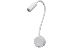 HOMSFOU 3W LED Wandleuchte Schwanenhals Leselampe mit Flexiblem Dimmbar und Energiesparend für Schlafzimmer Nachttisch und Hotel Weißes Licht