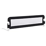 vidaXL Barrière de Sécurité de Lit Enfant Rail de Lit Pliable Barrière de Protection Bébé Chambre à Coucher Gris 150x42 cm Polyester