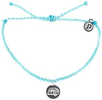 Pura Vida Camper Van Bitty Charm Light Blue Bracelet - Silver-Plated Charms, Adjustable Band