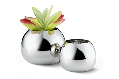 Philippi 202005 Bella Vase – Blumenvase – L – Edelstahl poliert Höhe 15 cm Ø 21 cm - 3