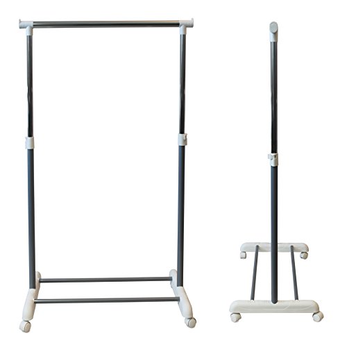 Kleiderstange Garderobenstange Garderobenständer Kleiderständer Garderobe höhenverstellbar mobil weiss - 2