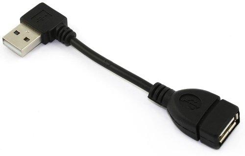 USB 2.0 Verlängerungskabel Stecker / Buchse Adapter 90° links gewinkelt 10 cm - 1 Stück
