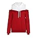 Produktbild Damen Hoodie Sweatshirt Sonnena Mode Langarm Schulterfrei Party Pullover Kapuzenpullover Tops Bluse Frauen Lose Fit Elegante Patchwork Kapuzen Kapuzenpulli Oberteile Freizeit Langarmshirt