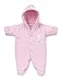 Girls Premature Baby Bunny Pink Gingham Tiny Baby Bear Pramsuit Snowsuit (Premature 3/5lbs)