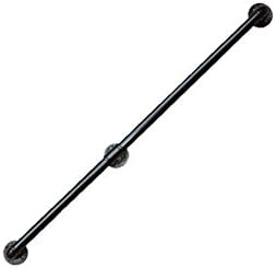 HJHY® Stair handrail, Iron Retro water pipes Multifunction Indoor Outdoor Bar Customizable size Black White 0.5m, 1m, 1.5m, 2m Anti-slip antibacterial ( Color : Black , Size : 1.5m )