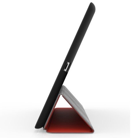 Khomo iPad Mini 4 Hülle Case Rot und Schwarzes Gehäuse mit doppelten Schutz ultra dünn und leicht, Smart Cover – Red and Black - 5