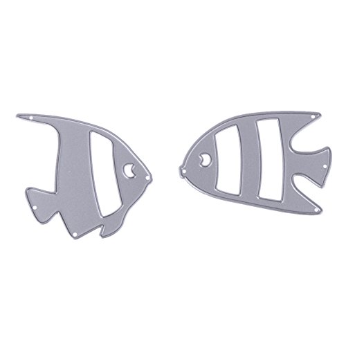 Amazingdeal365 ein Paar Fisch Metall Form Schablonen Schneiden DIY Dekor Sammelalbum Karten Buchzeichen Lesezeichen als Geschenk für Freunde Geburtstag Kinder,Kindergarten Hobby Schule Handarbeit Unterricht usw. Ein tolles Geschenk!