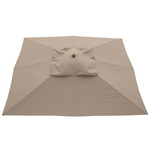 anndora® Sonnenschirm Gartenschirm 3 x 4 m eckig wasserabweisend – mit Winddach Dark Natural - 3