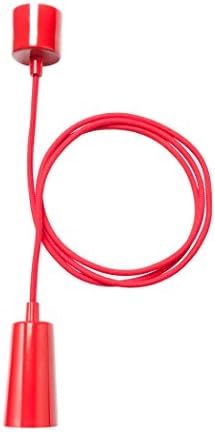 Plumen Ceiling Drop Cap and Pendant Set in Red