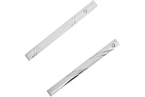 GHEART Pisacorbatas, Pasador de Corbata, Clip de Corbata, Pasador de Corbata Hombre, Pisacorbatas Hombre, para Reunión de Negocios de Boda, Plata, 2 Piezas