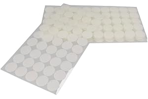 BORMAN - Velcro adhesivo redondo, 150 pares de pelo + gancho con adhesivo fuerte doble cara, velcros en forma de lunares de 20 mm de diametro de color blanco, excelentes para multiples usos.