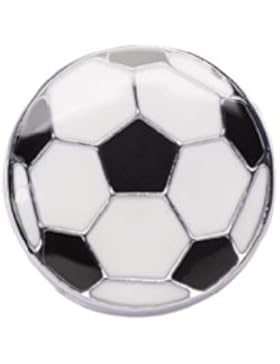 La Loria Fußball-Anhänger, 2 Charms für das Lederarmband oder die Schnürsenkel, schwarz-weiß