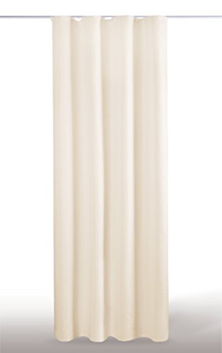 Dekoschal Gardine blickdicht Universalband Kräuselband Microsatin, Auswahl: sandgrau – schlamm 140x245cm - 3