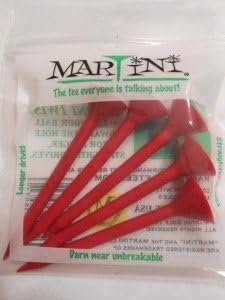 Martini Unbreakable Golf Tees Long Straight 5 ct Red