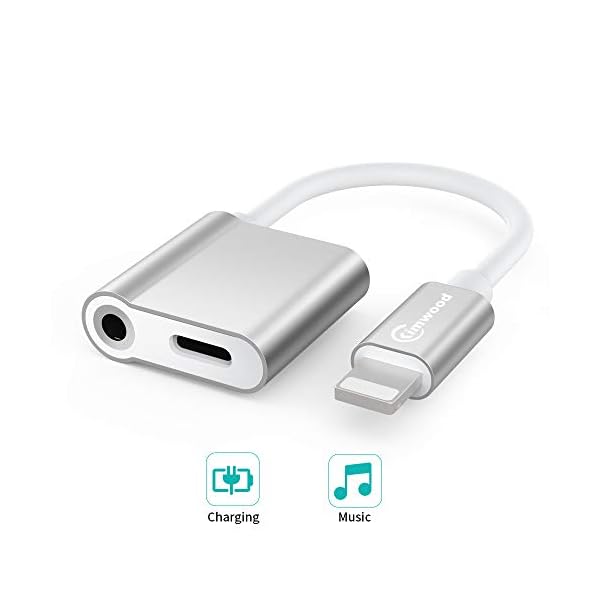 Aux Adapter für iPhone, 2 in 1 Phone kopfhörer Adapter 3,5 mm Aux-Audioausgang + Aufladung Kompatibel mit iPhone XS Max/iPhone XS/iPhone XR/iPhone X/iPhone 7 / 7plus/ 8 / 8plus