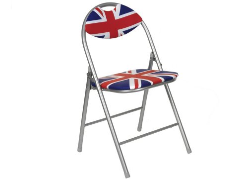 Cool Britannia Union Jack Folding Chair with Padded Back and Seat
