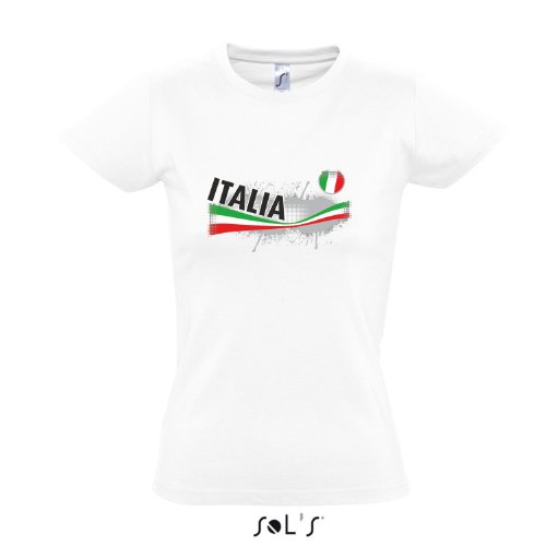 Fanshirt-Damen ITALIA, Italien Ländershirt EM / WM Trikot S-XXL , White , XXL