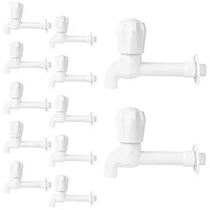 SOCCER- Long Body Plastic Bib Cock Tap (Pack of 12)/ Heavy Duty Crystal Plastic Water Tap/Long Body Plastic Bib Cock/Routing Tap/Washing Area/Kitchen Sink Tap/Bathroom Bibcock for Hot & Cold Water/Basins Cock (Pack of 12)