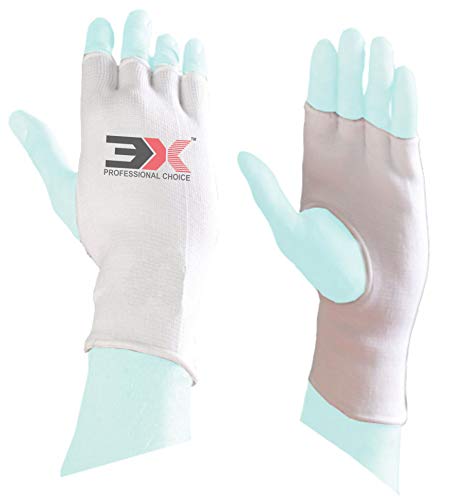 3X PROFESSIONAL CHOICE Algodón elástico Entrenamiento en boxeo MMA Guantes internos Dedos abiertos Vendajes Puño acolchado