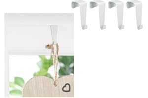 Meinposten Haken Türhaken Fensterhaken zum einhängen weiß Metall 8 Stück Set ohne Bohren