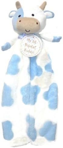 My 1st Blanket Buddy Baby Security Blanket - Blue &amp; White Cow