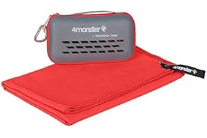 4Monster - Toalla de microfibra ligera, suave, superabsorbente y de secado rápido, ideal para ir al gimnasio, de viaje, de acampada, a la piscina, a la playa o a hacer yoga