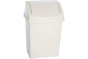 BEST HOUSE ANOTHER FINE PRODUCT BH | 10L - Swing Bin | White | For Home Garden Kitchen Office and Bathroom Rubbish Recycle Plastic Waste Bin, Trash Can Dustbin with Swing Lid (Pack of 1) - By BEST HOUSE