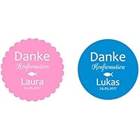 24 Aufkleber Etiketten Selbstklebend Danke Kommunion Konfirmation Taufe