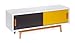 Produktbild ts-ideen Sideboard Kommode Lowboard TV-Bank Weiss Gelb Dunkelgrau 120 x 50 cm