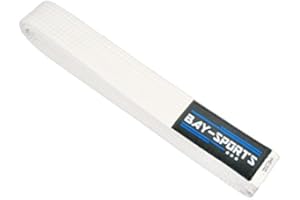 ‎BAY BAY® Budogürtel, Weiss, Weißgurt, Kampfsportgürtel, Längen, Budo Obi Gürtel Kampfsport, Wettkampfgürtel, Karate, Judo, Taekwondo, Tae Kwon Do, Ju-Jutsu, BJJ,